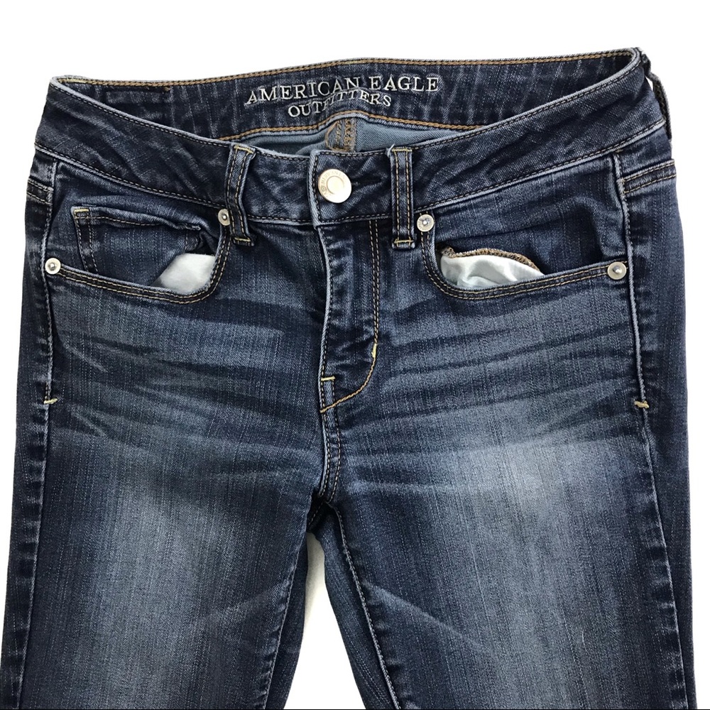 AEO Dark Wash Skinny Blue Jeans Sz 4